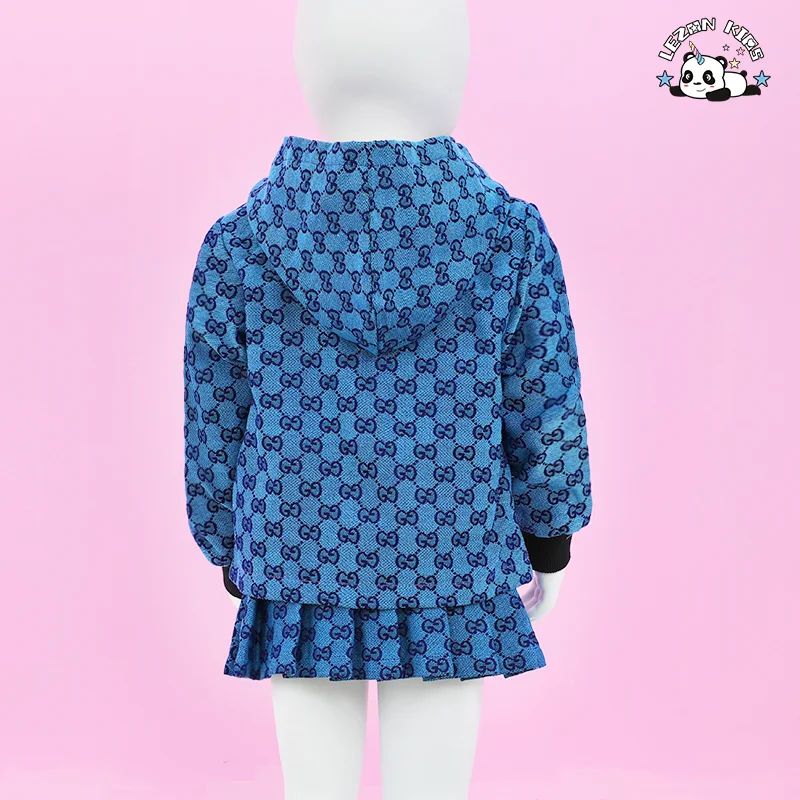 LEZONKIDS - Customizable Fashion Kids Clothing Two Piece Sets Baby Girls Top with Dress OEM Cotton Style